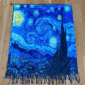 Starry Night Inspired Blue Scarf
